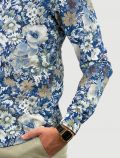 Camicia manica lunga Identikit - fiori blu e beige - 1