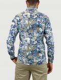 Camicia manica lunga Identikit - fiori blu e beige - 2