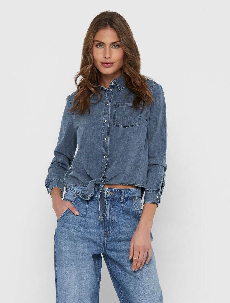Camicia jeans Only - medium blue denim - SMARTMODA E-COMMERCE