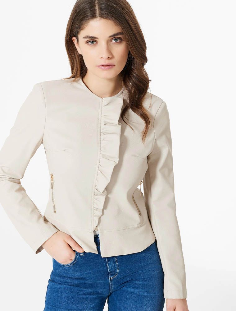 Giubbino ecopelle Rinascimento - panna - SMARTMODA E-COMMERCE