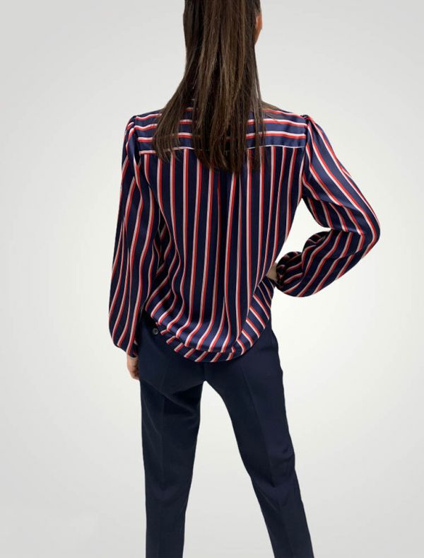 Camicia manica lunga Sandro Ferrone - blu rosso