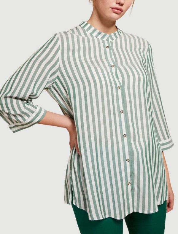 Camicia manica corta conformata Persona - bianco verde