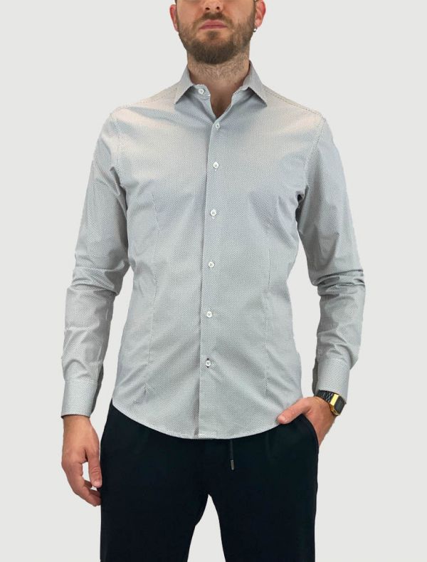 Camicia manica lunga Identikit - microfantasia beige