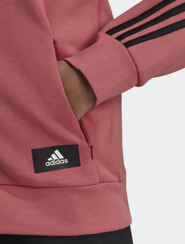 Felpa sportiva aperta Adidas - rosa scuro