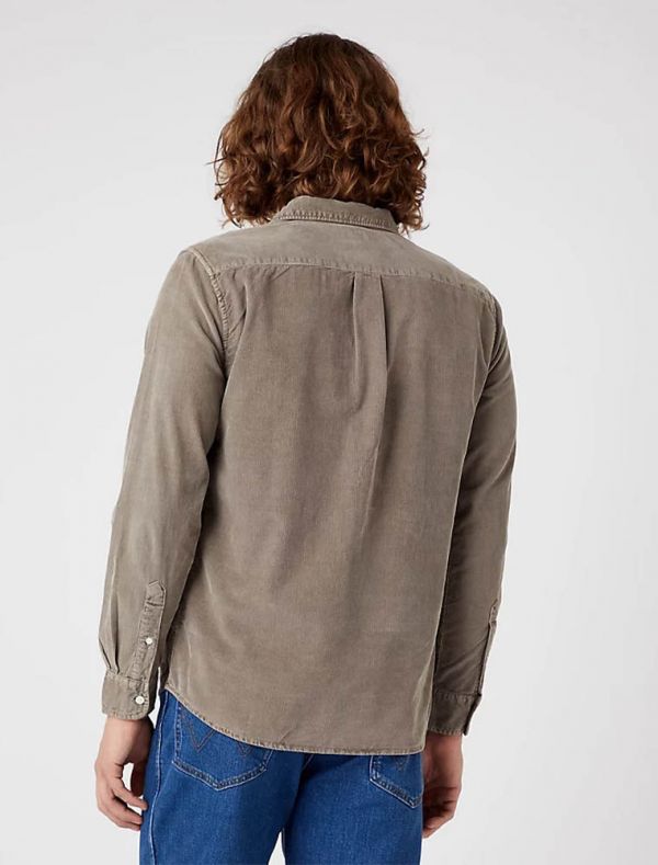 Camicia manica lunga casual Wrangler - brown