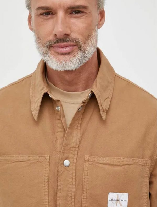 Camicia manica lunga casual Calvin Klein - terra
